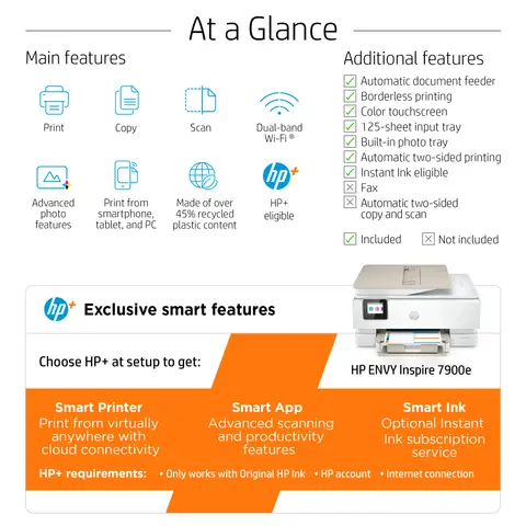 HP ENVY Inspire 7958e All-in-One Printer view 4